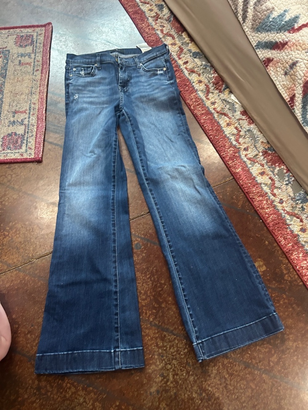 7 For All Mankind Dark Blue Flare Jeans